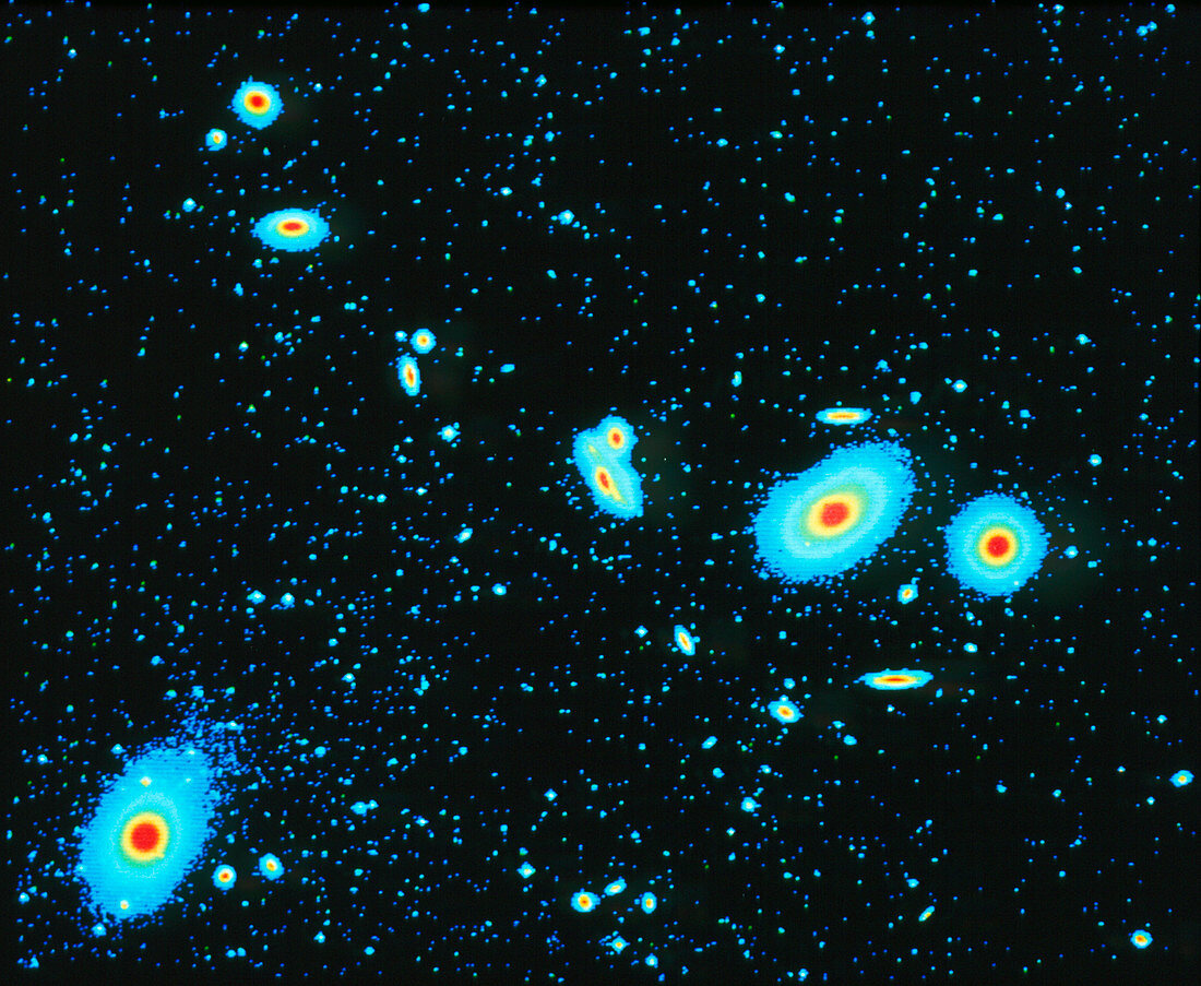 False-colour optical image of the Virgo cluster
