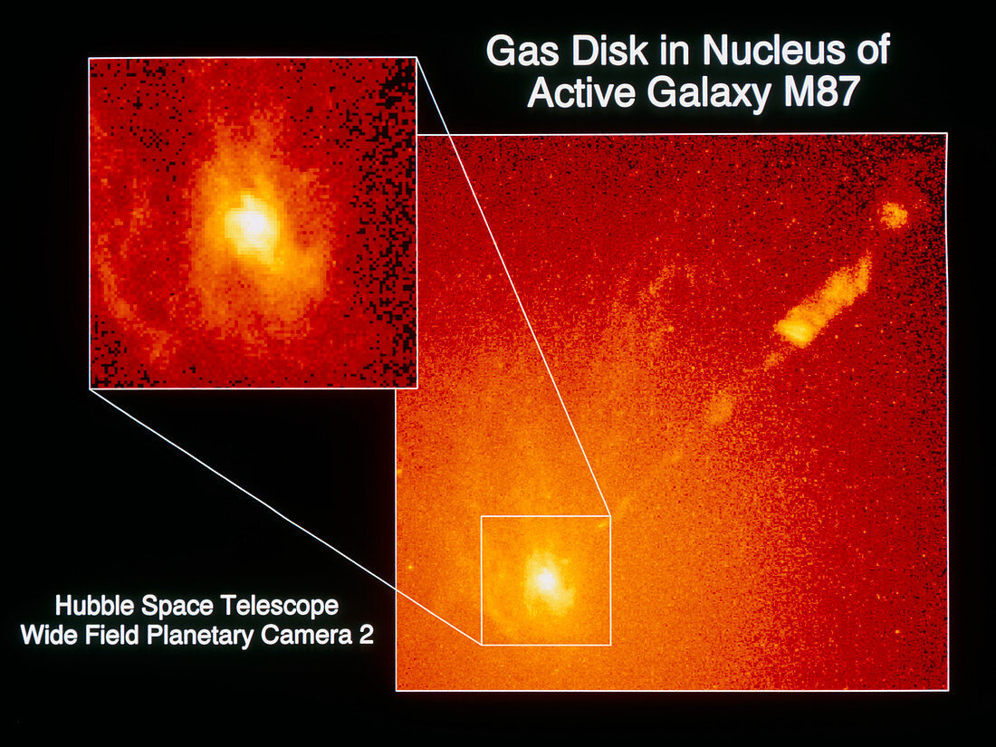 Spiral gas disc in core of M87