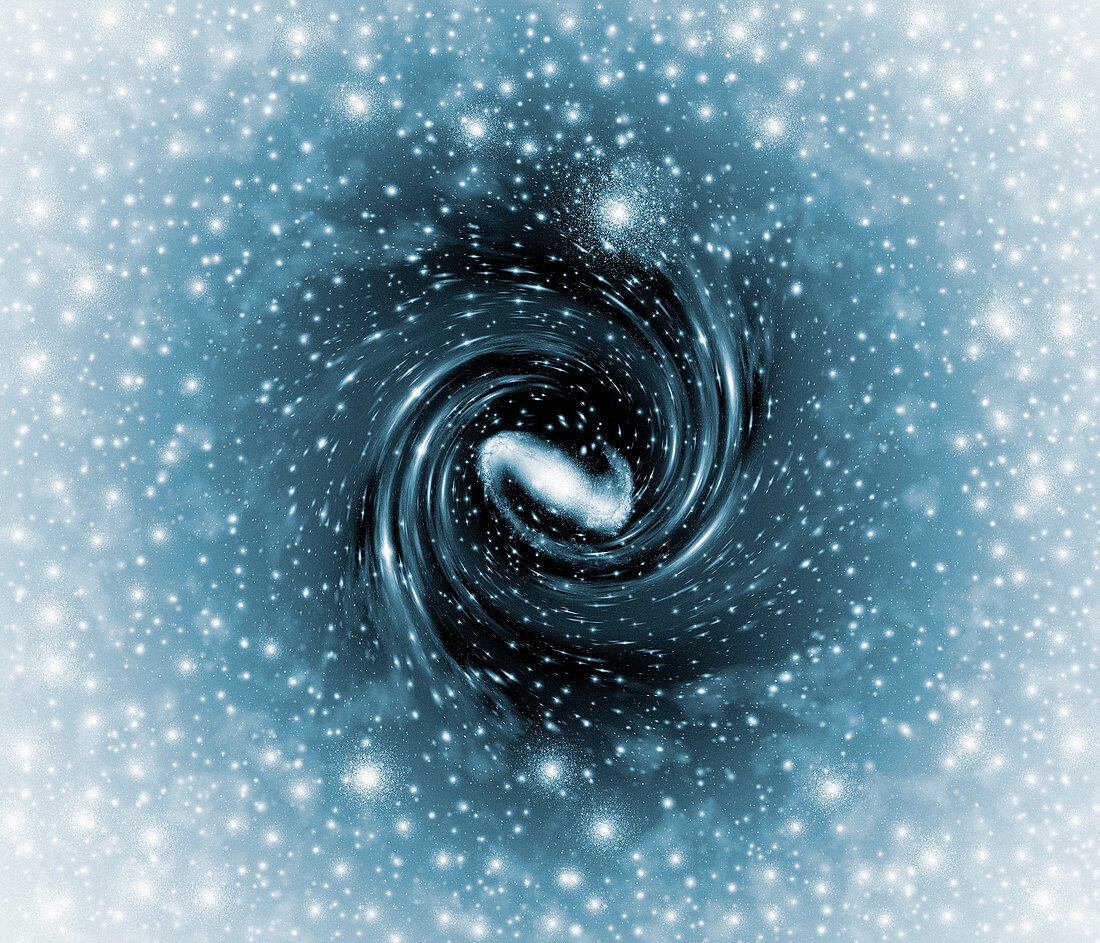 Galaxy formation,computer artwork