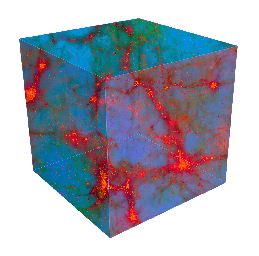 Galaxy supercluster distribution,artwork