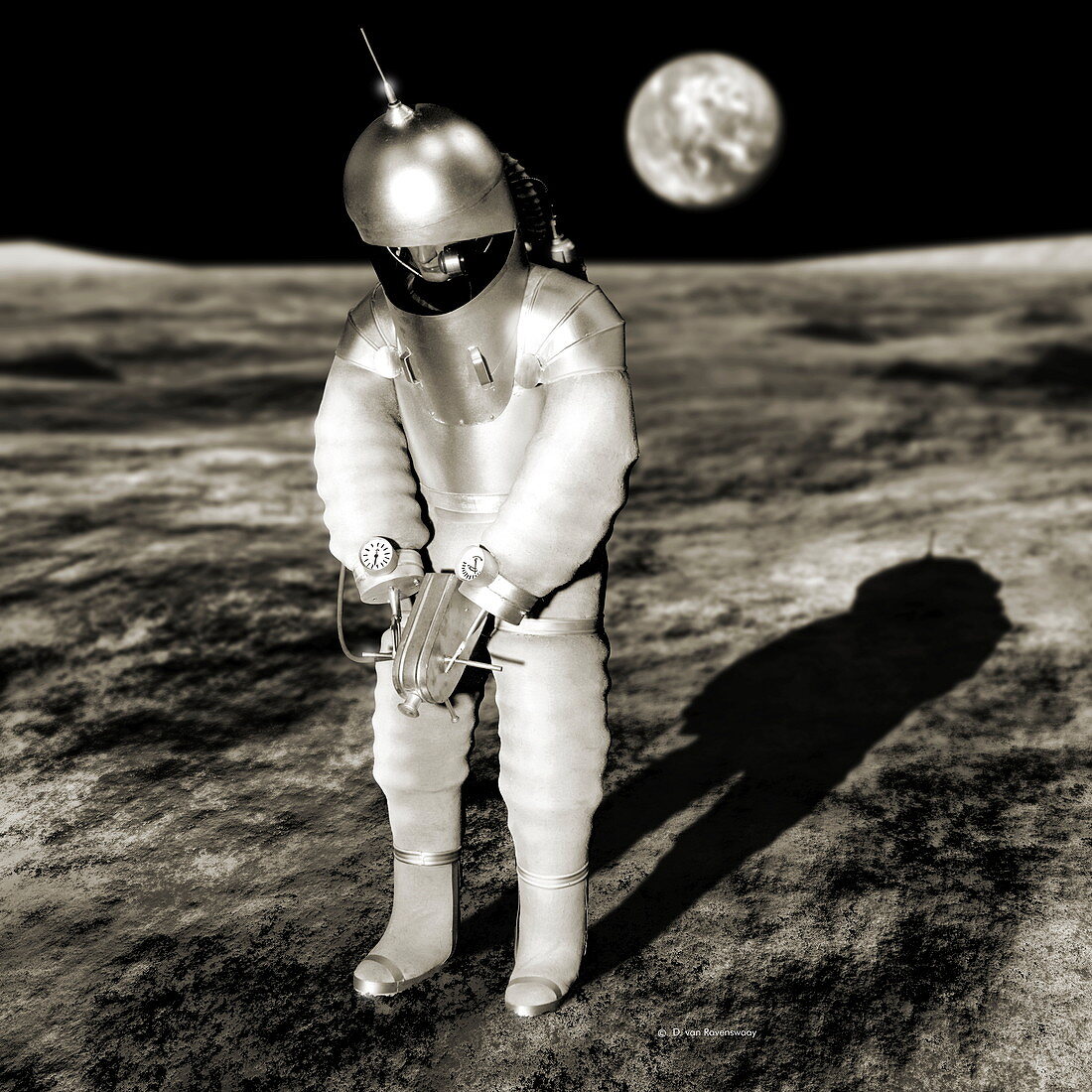 Early space suit design,conceptual image