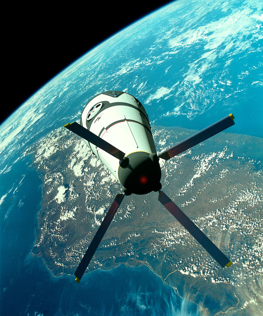 Art of Roton rocket in orbit