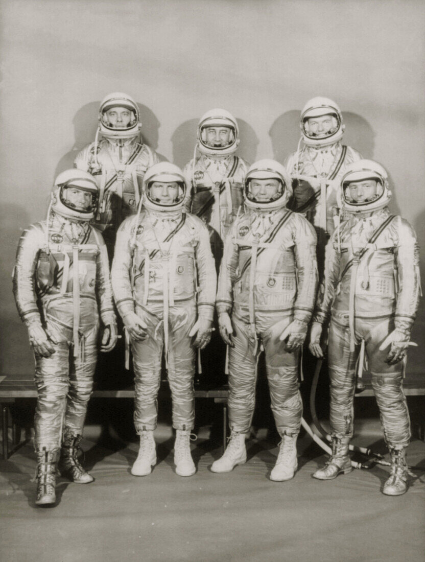 Portrait of the Project Mercury astronauts