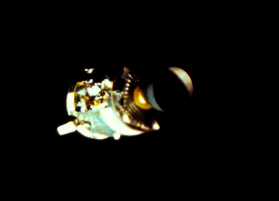 Damaged service module of Apollo 13
