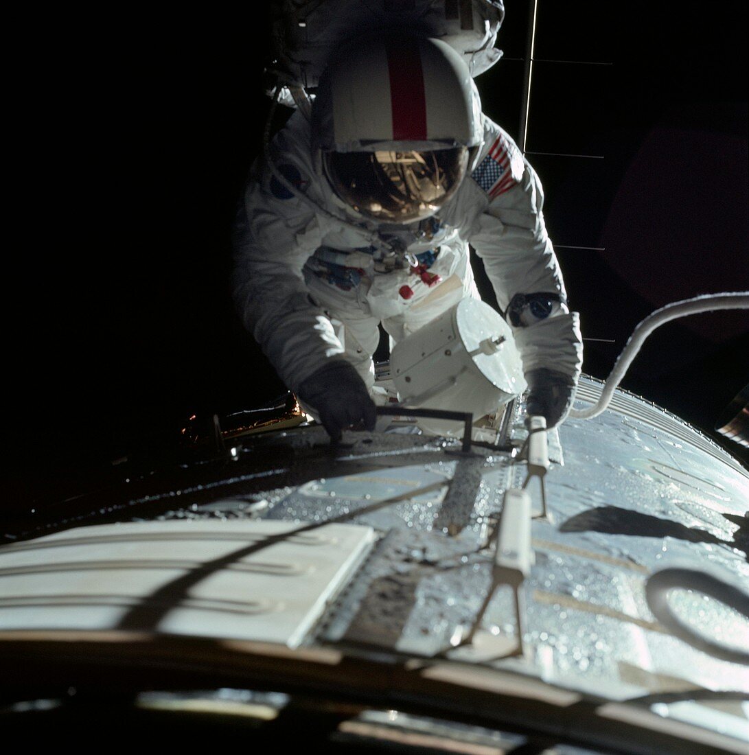 Apollo 17 astronaut during spacewalk