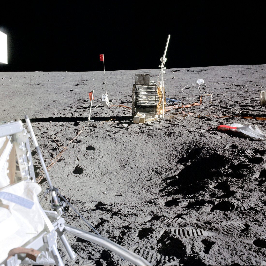 Apollo 14 experiments on the Moon