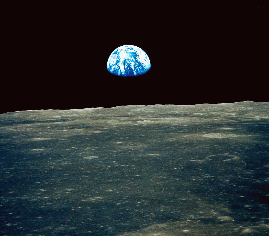 Earthrise photographed from Apollo 11 spacecraft