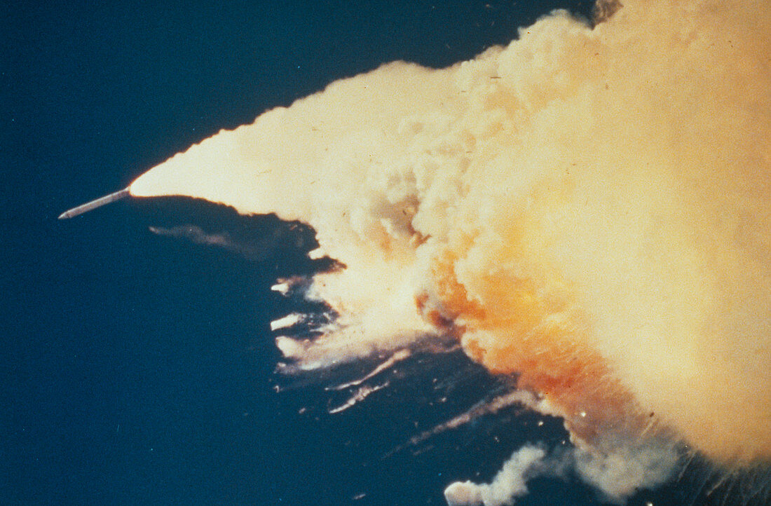 Booster rocket out of control (Challenger disaster