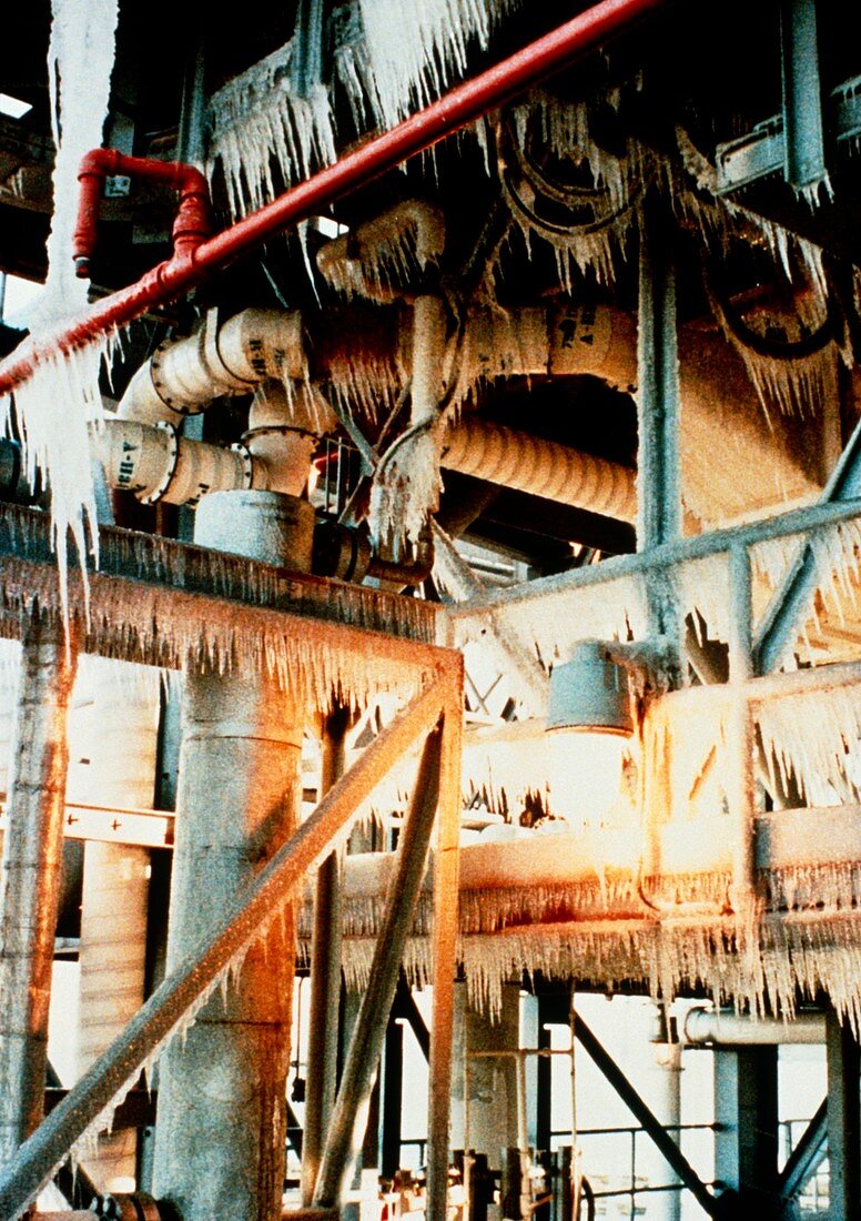 Ice on launchpad before shuttle disaster