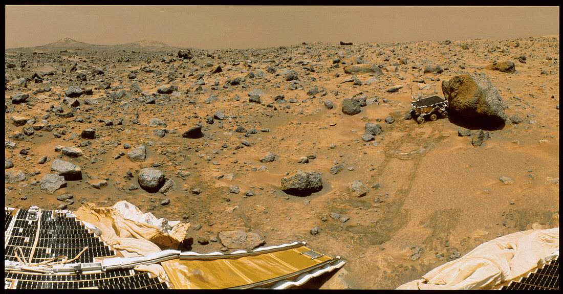 Robotic vehicle on Mars