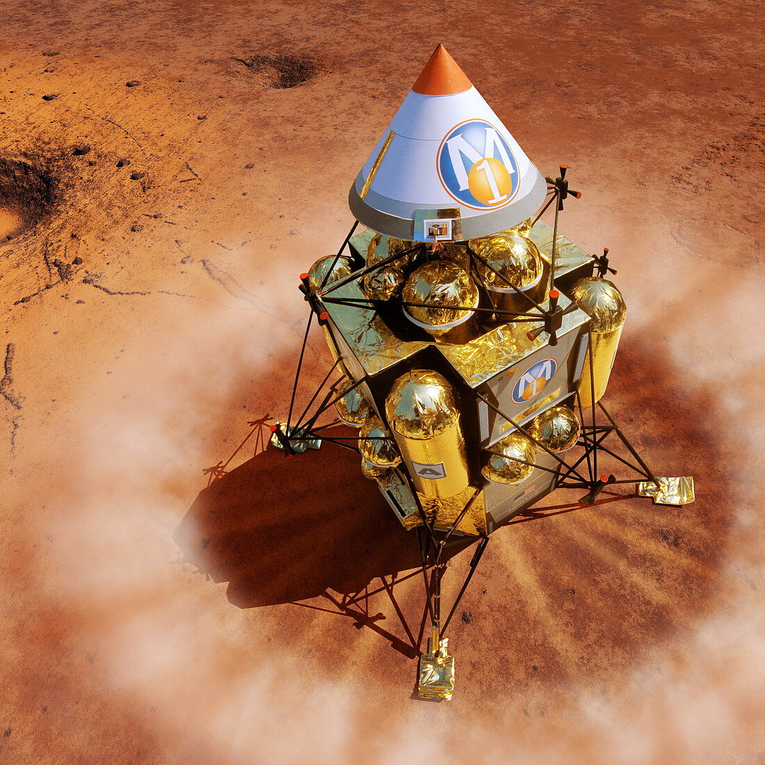 Spacecraft lands on Mars,artwork