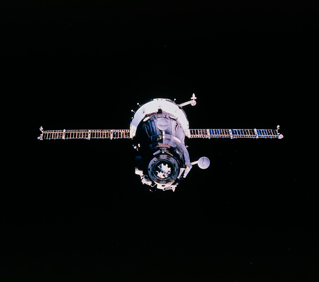 Soyuz spacecraft seen from Space Shuttle