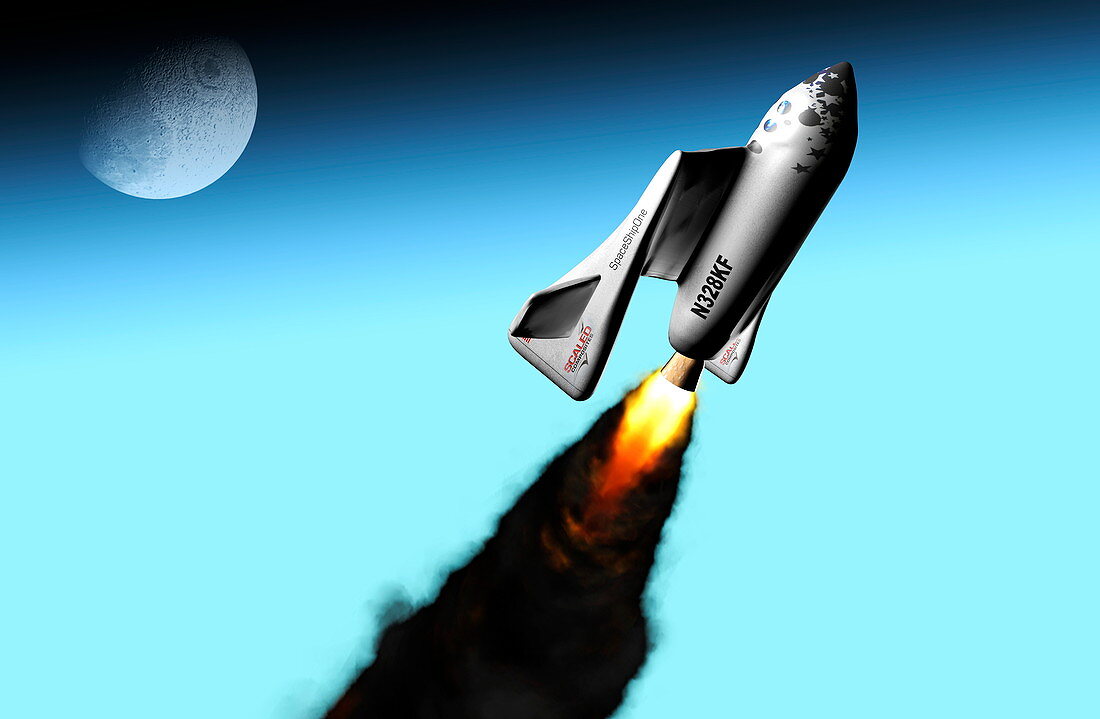 SpaceShipOne firing rocket