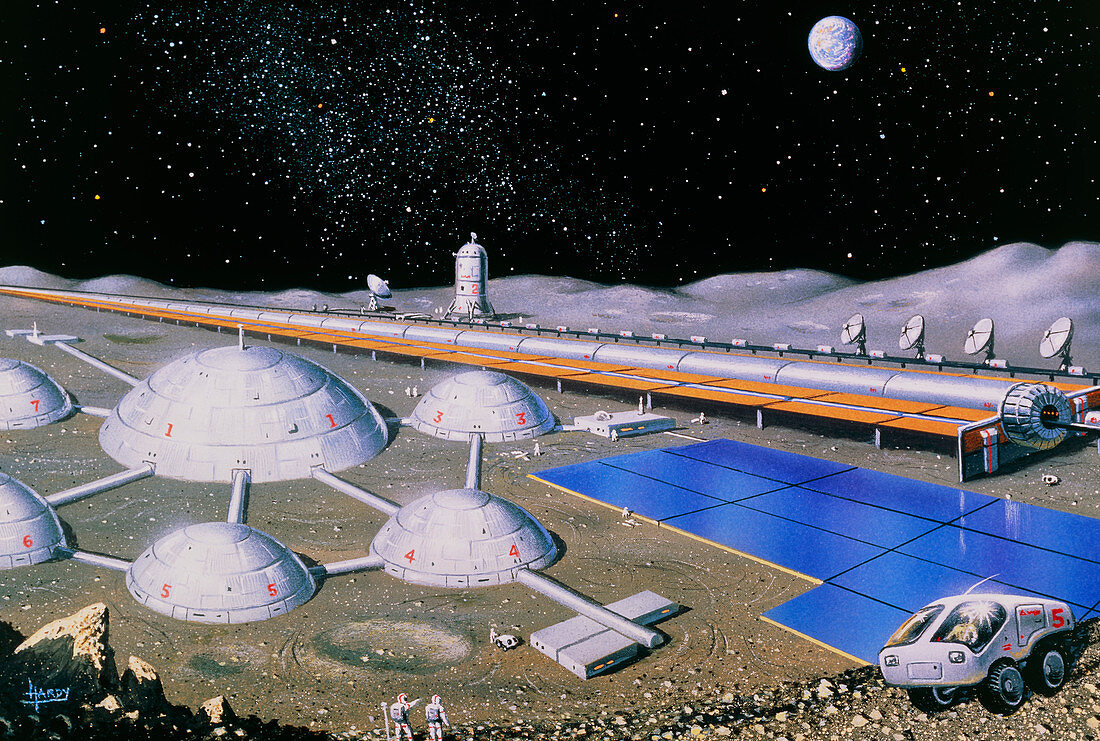 Artist's impression of future lunar base