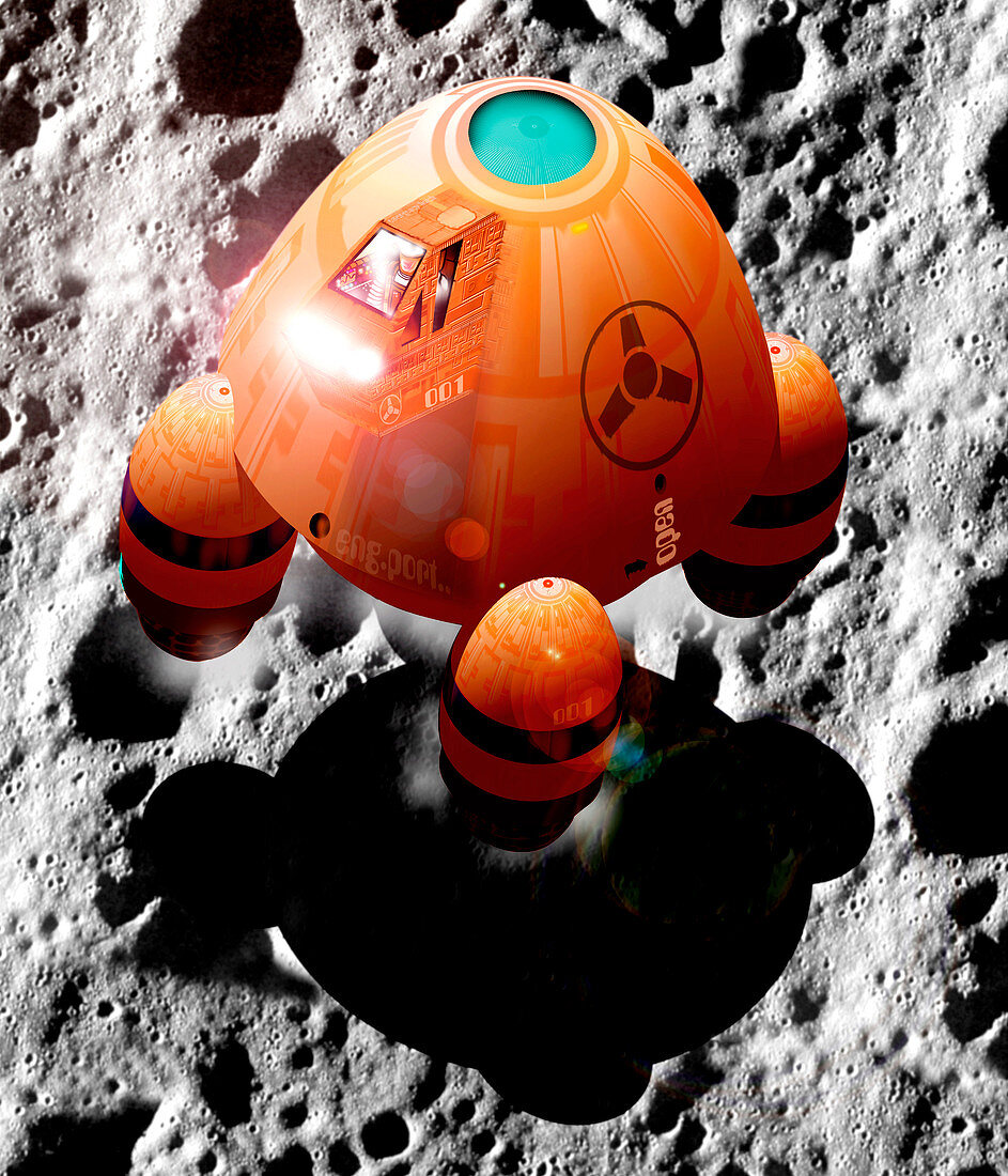 Computer artwork of shuttle on moon's surface