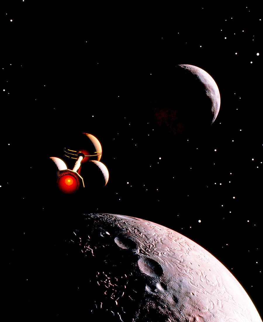 Artwork showing future planetary exploration