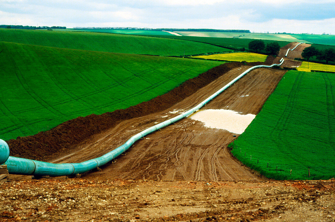 Gas pipeline running through farm