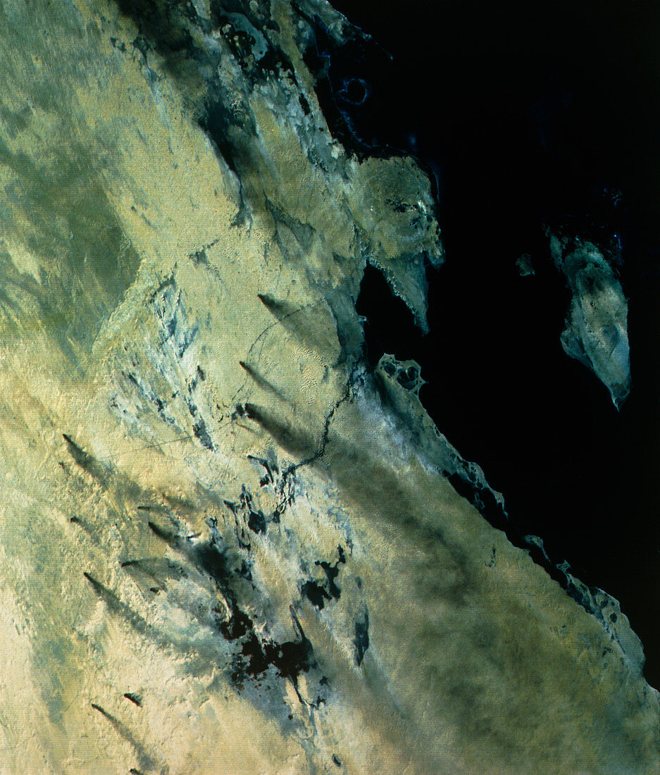 Landsat image of an oilfield in eastern Saudi