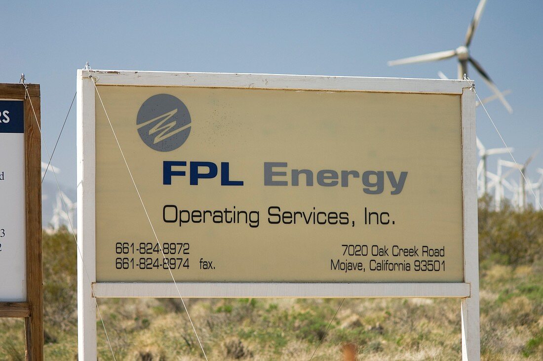 FPL Energy sign,California,USA