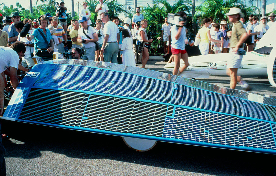 An entry for the solar power car race