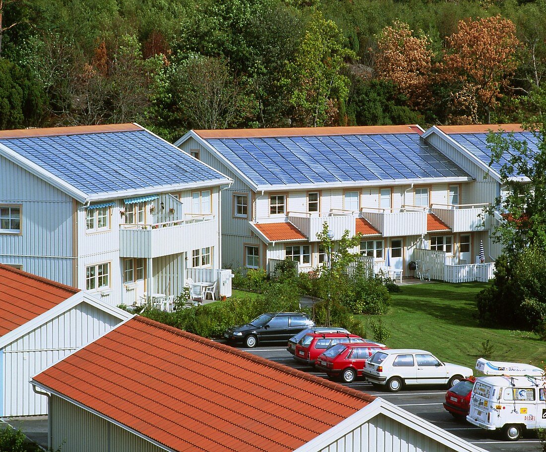 Solar heating and seasonal storage system,Sweden
