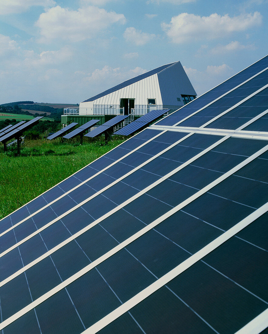Photovoltaic panels at solar power station