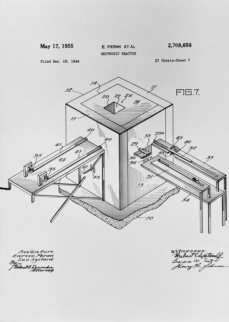 Figure from Fermi's patent on neutronic reactor