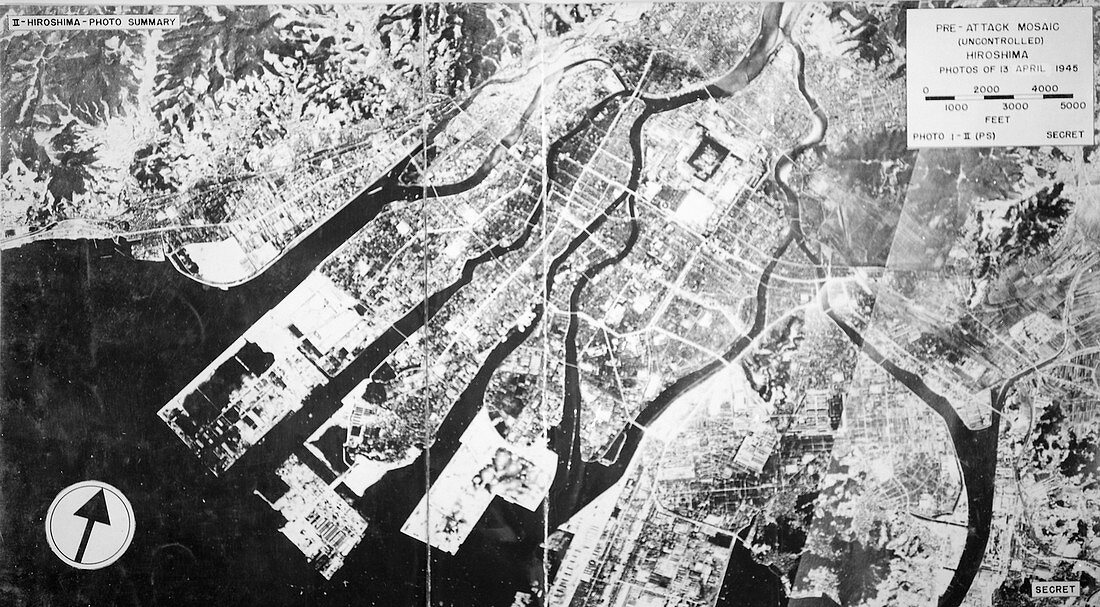 Hiroshima before atom bomb,aerial view