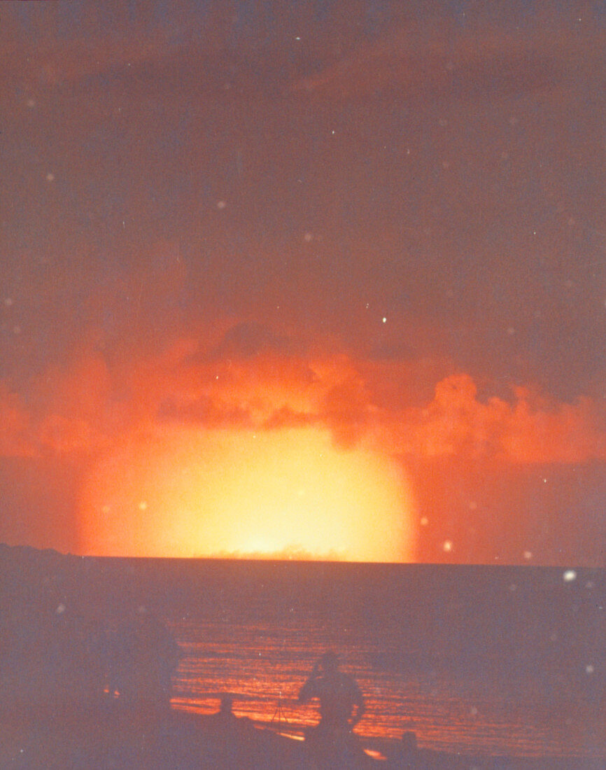 Nuclear bomb explosion at Enewatak Atoll,1958