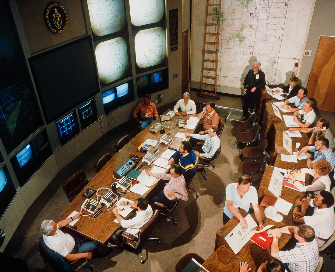 Control room of the Nevada atomic bomb test site