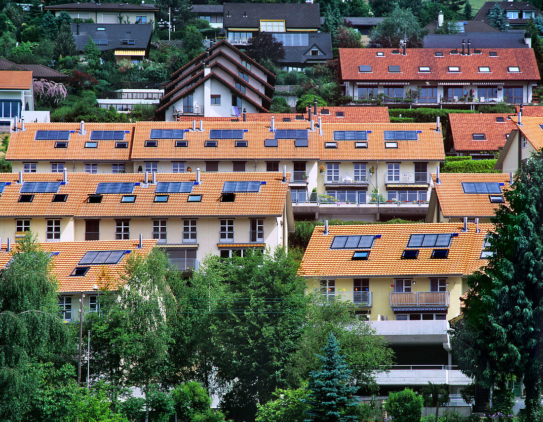 Rooftop solar heat collectors