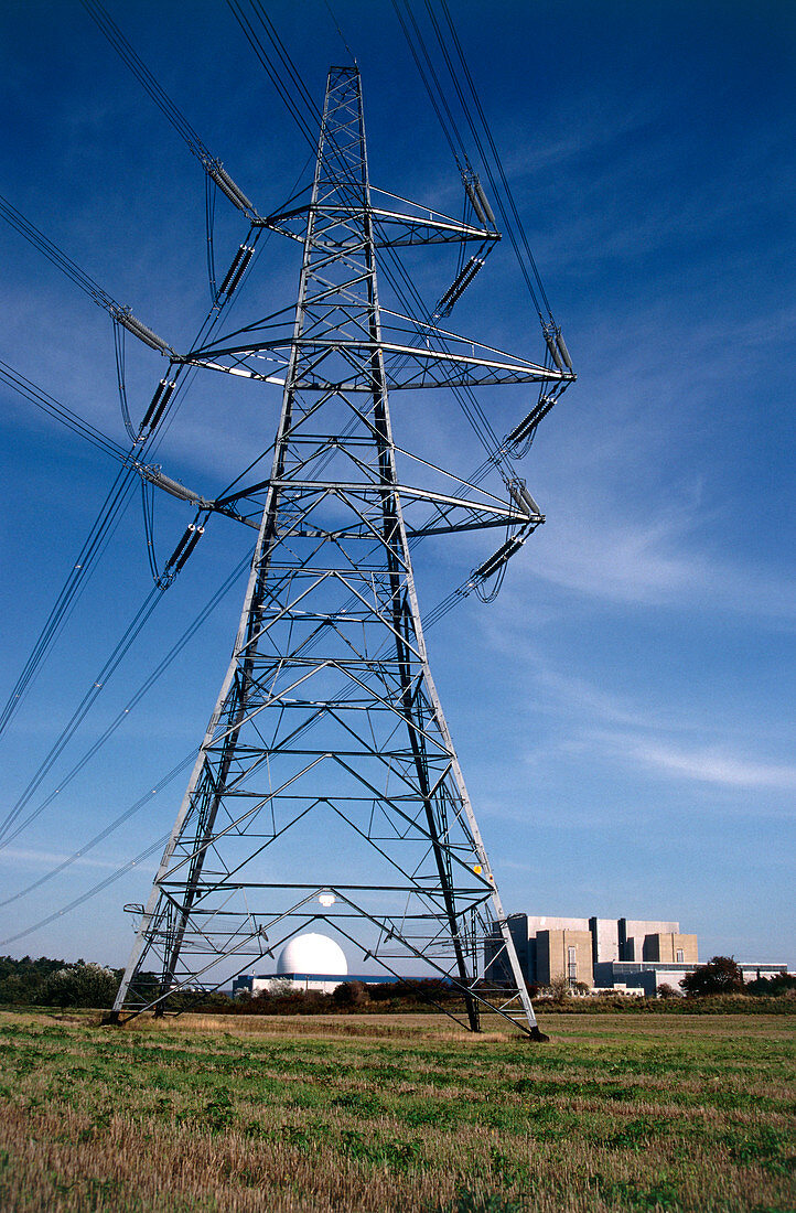 Power lines from Sizewell nuclear power stations