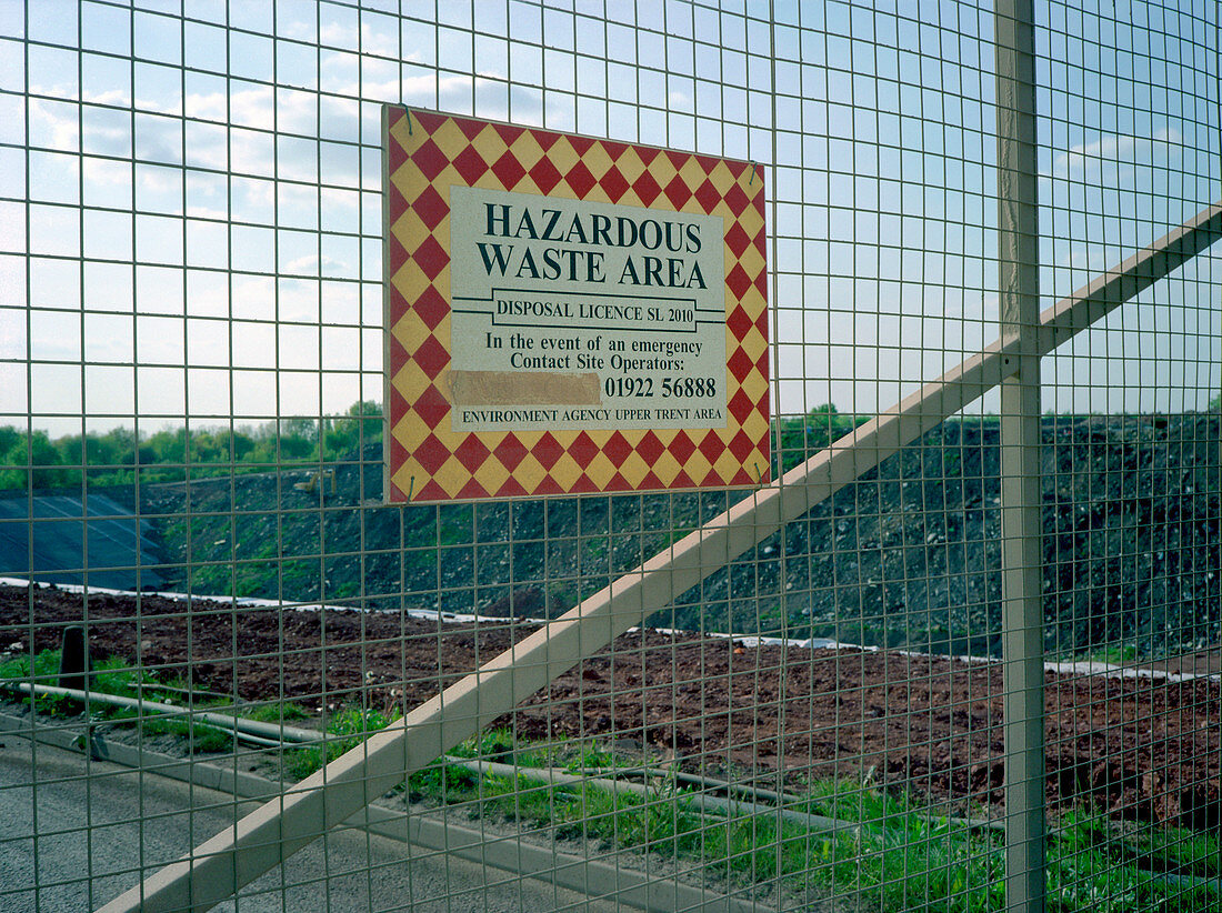 Hazardous waste area sign