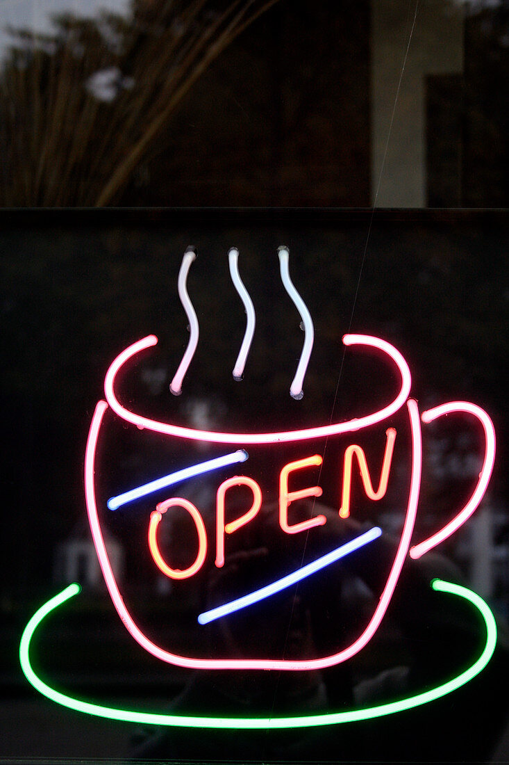 Coffee shop neon sign