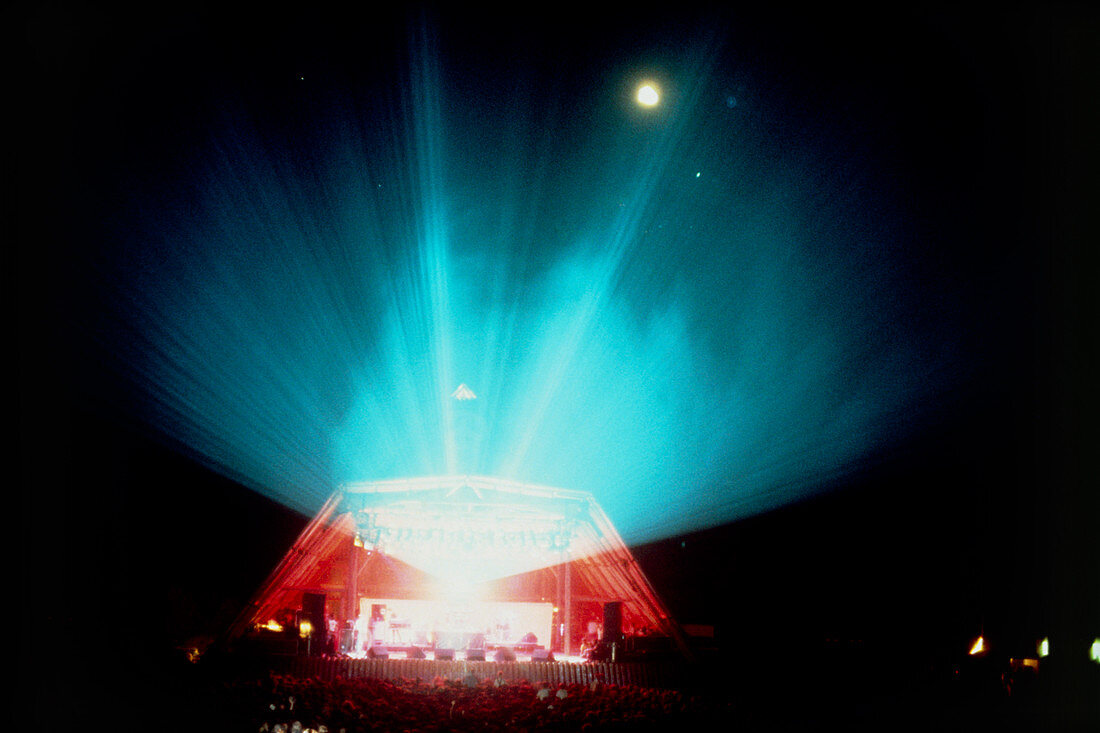 Laser display at music festival