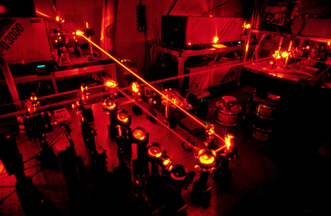 Laser equipment used in antimatter research