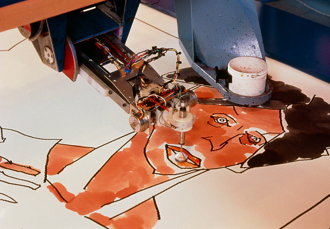 Robotic artist producing a painting