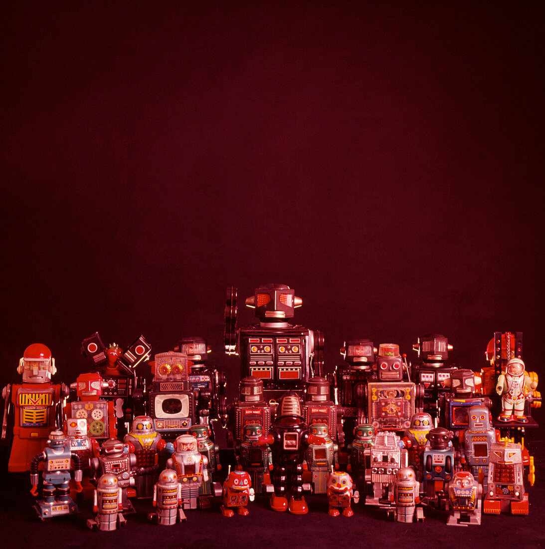 A collection of toy robots