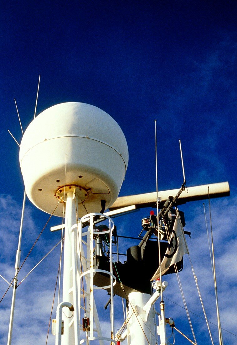 Satellite receiver on board the Golar Petrograde
