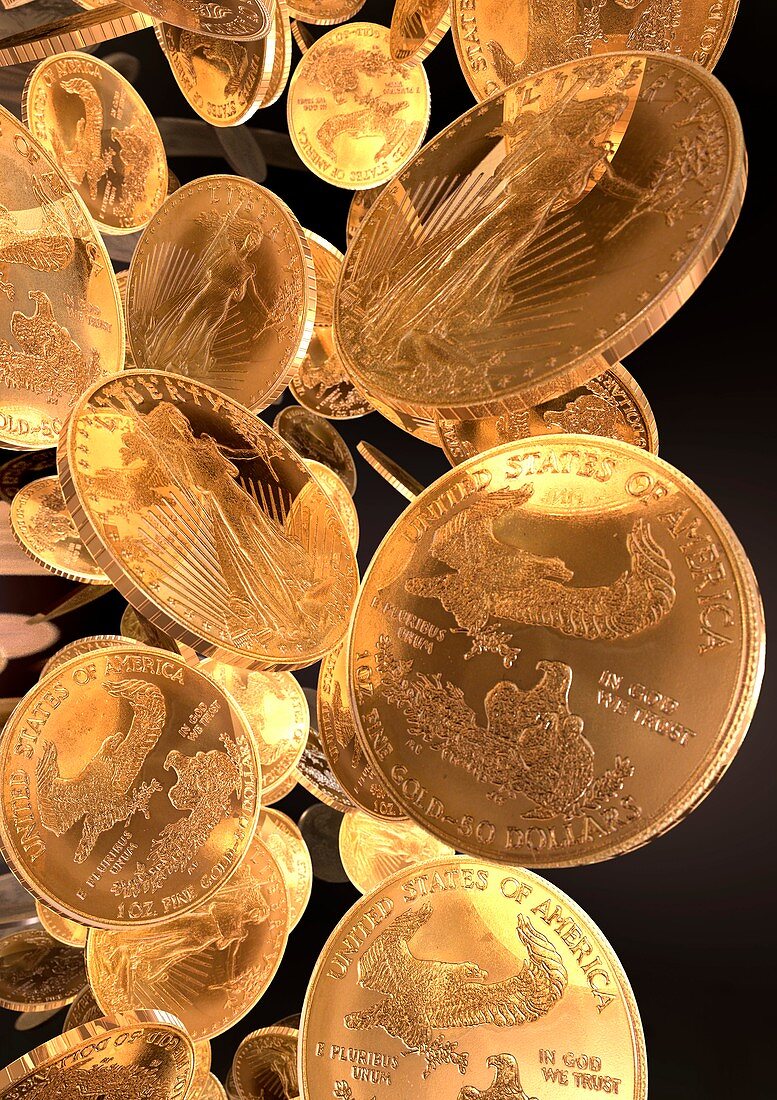 Gold coins,computer artwork
