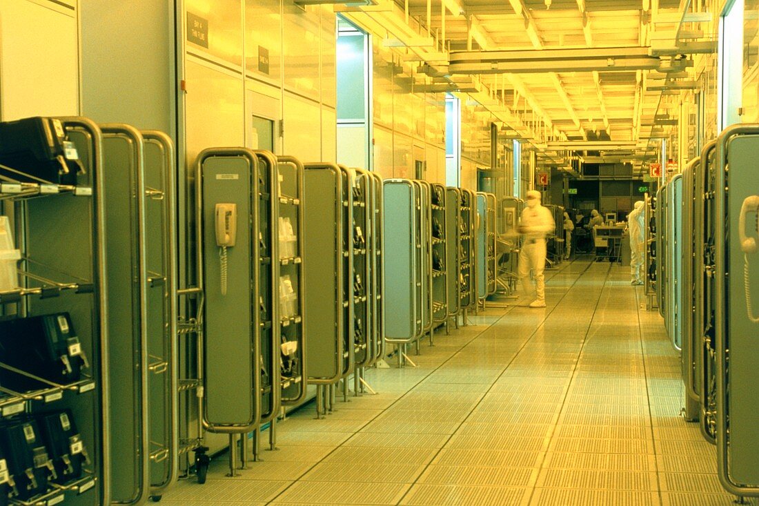 Clean room used for computer chip production