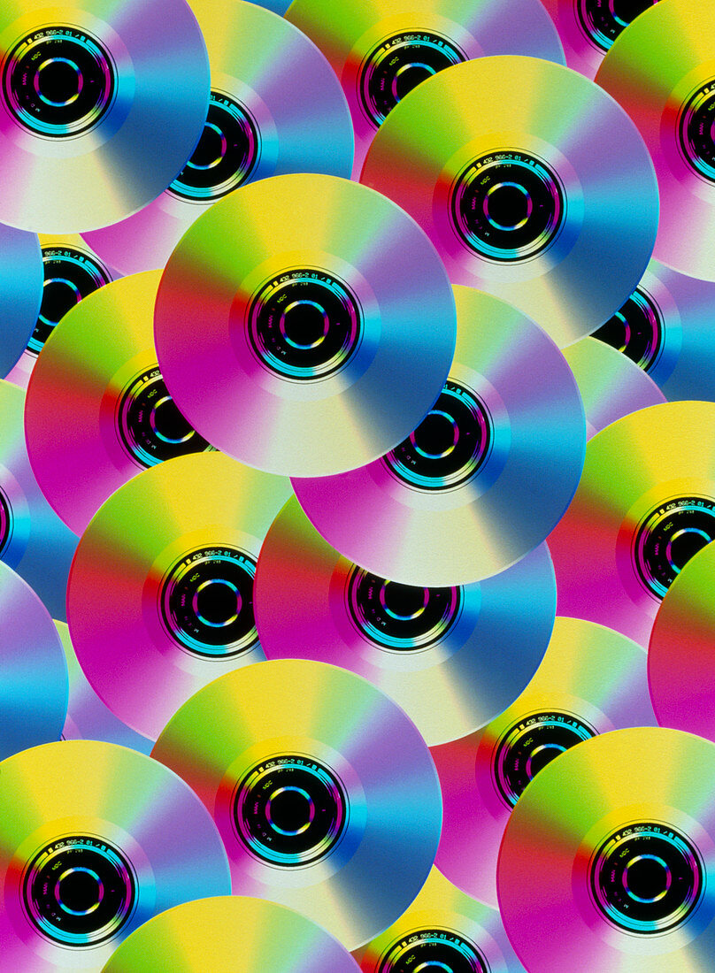 Abstract computer art of compact disks