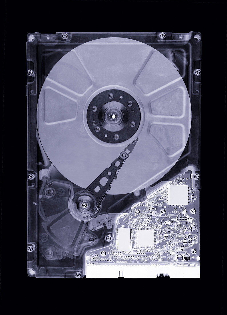 Computer hard disk,simulated X-ray