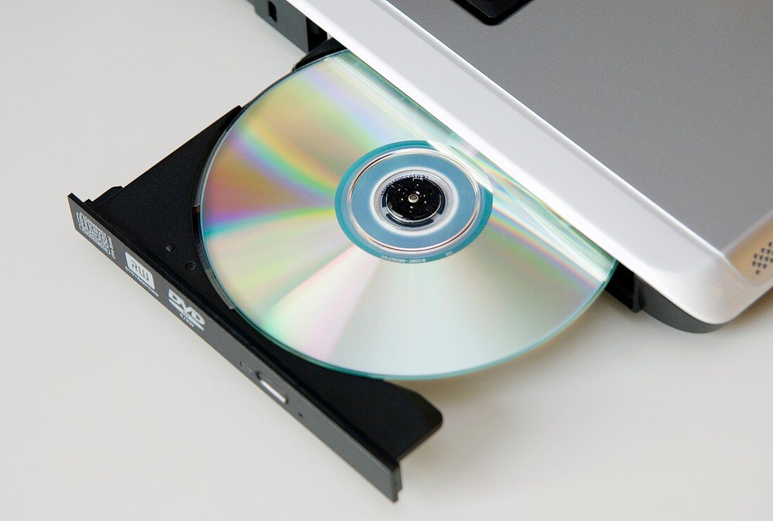 CD drive on a laptop computer