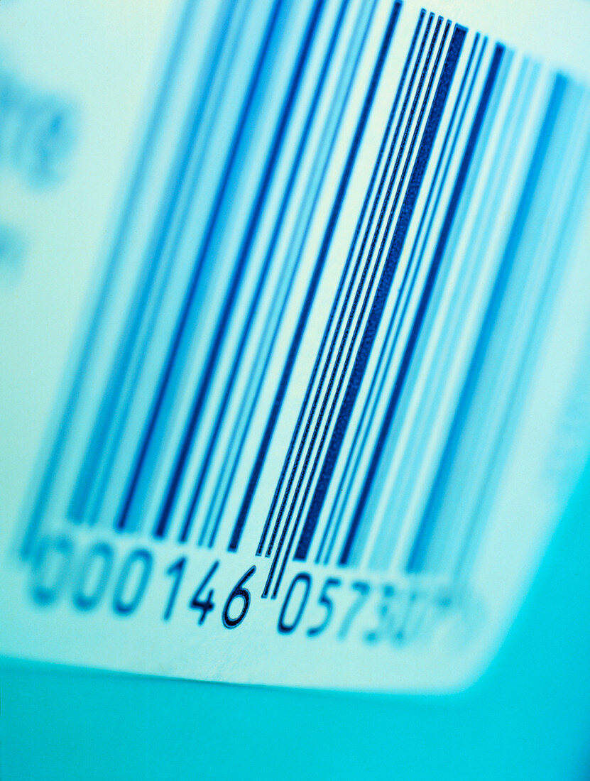 View of a bar code label