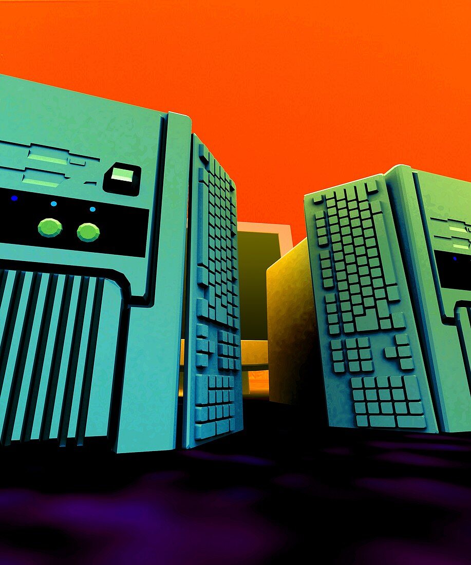 Group of personal computers,artwork
