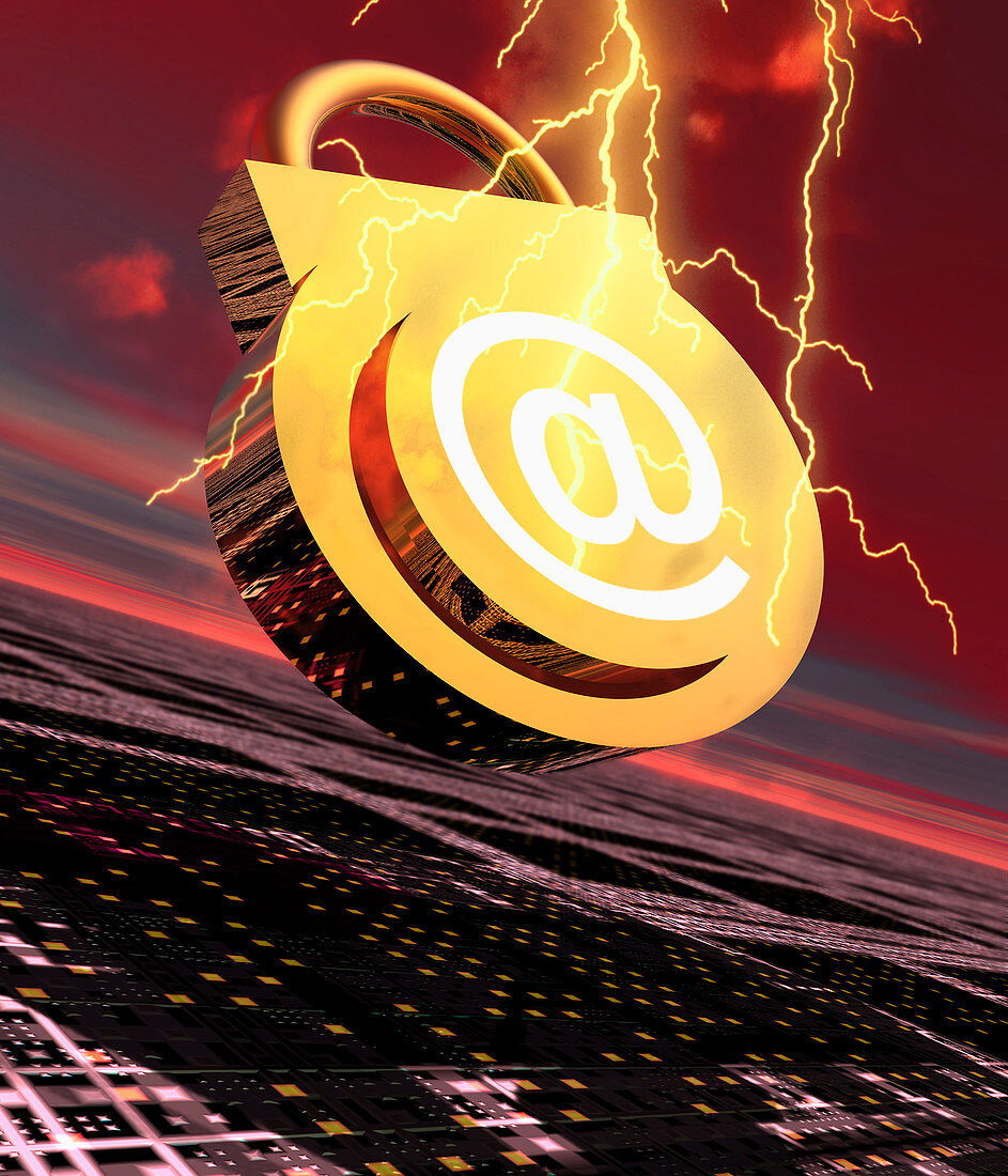 Conceptual image of e-mail security