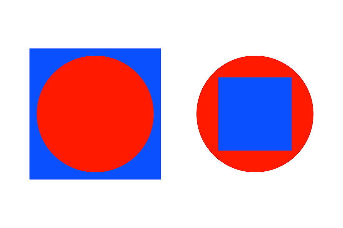 Circle in a square illusion
