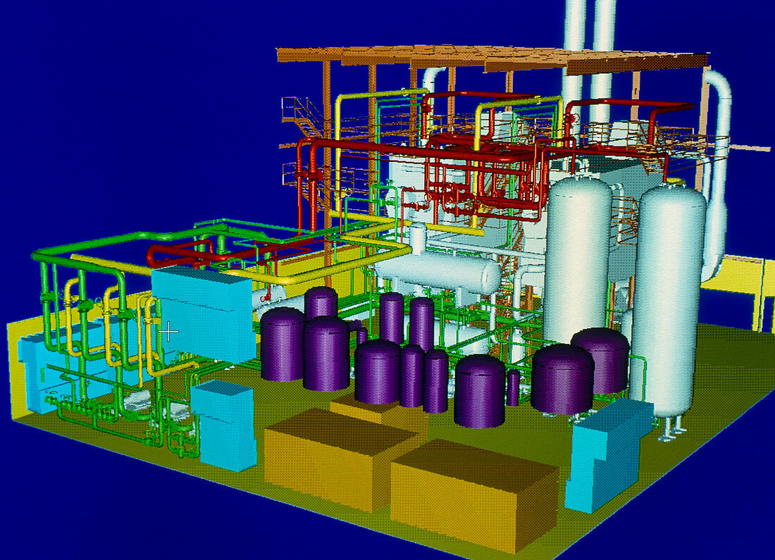 Computer graphic of an electricity power plant