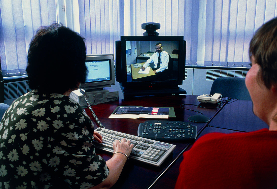 Television in use during a video conference